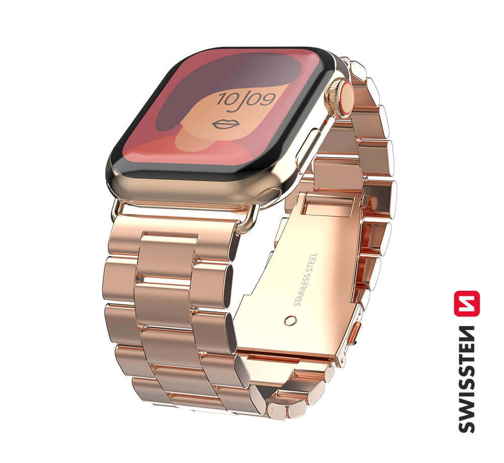 Kovový Remienok Swissten pre Apple Watch 38-40 mm - ružovozlatý